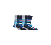 SOCKSHOP Gentle Grip Men's 6 Pack Elastic Square Patterned Cotton Socks for Poor Circulation | Size: 6-11 SOCKSHOP Gentle Grip Multicolor 6-11