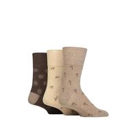 SockShop Gentle Grip Mens Socks - Soft Cotton, Holiday Themed Pattern, Non-Binding Honeycomb Gentle Top, 3 Pair Multipack Size 6-11 Palm Tree/Plane/Sun