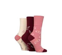 SockShop Gentle Grip Women’s Harry Potter Hogwarts Socks, 3 Pair Size 4-8 Cotton Rich Novelty Wizarding World Gift Pink/Cream