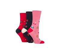 SOCKSHOP Gentle Grip Women's 3 Pair Bamboo Christmas Socks | Size: 4-8 SOCKSHOP Gentle Grip Multicolor 4-8