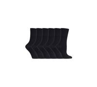 SOCKSHOP Gentle Grip Women's 6 Pack Non Elastic Loose Top Bamboo Socks in Black | Size: 4-8 SOCKSHOP Gentle Grip Black 4-8