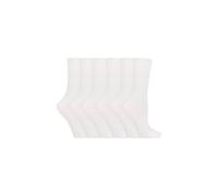 SOCKSHOP Gentle Grip Women's 6 Pack Non Elastic Loose Top Patterned Cotton Rich Socks in White | Size: 4-8 SOCKSHOP Gentle Grip White 4-8