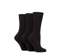 SockShop Gentle Grip Women's Sports Socks 3 Pairs Size 4-8 Black