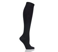 SOCKSHOP Girls and Boys 1 Pair Plain Bamboo Knee High Socks with Comfort Cuff and Handlinked Toes Black 4-5.5 Kids