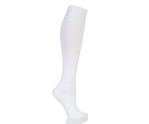 SockShop Girls and Boys 1 Pair Plain Bamboo Knee High Socks with Comfort Cuff and Handlinked Toes White 9-12 Kids