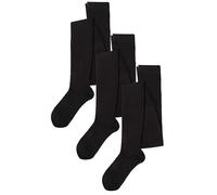 SockShop Girls Plain Bamboo Tights - Black, Navy, Grey Suitable for School Uniform or Casual Smooth Toe Seams, Soft, Cooling, Breathable 3 Pair Pack Ages 5-14 Black 13-14 Years