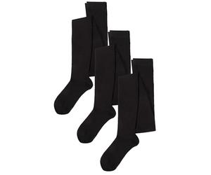 SockShop Girls Plain Bamboo Tights - Black, Navy, Grey Suitable for School Uniform or Casual Smooth Toe Seams, Soft, Cooling, Breathable 3 Pair Pack Ages 5-14 Black 11-12 Years