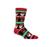 HEAT HOLDERS SOCKSHOP Christmas Socks - Mens Thermal Xmas Patterned Novelty Socks 1.6 TOG Lit, Gift Idea, Warm & Cosy, Pack of 1 Size 6-11 Ho Ho Ho 6-11