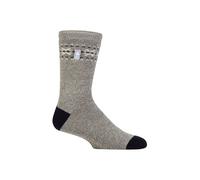 SOCKSHOP Heat Holders Men's 1 Pair 1.6 TOG Lite Striped, Patterned & Argyle Socks in Light Grey | Size: 6-11 SOCKSHOP Heat Holders Light Grey 6-11