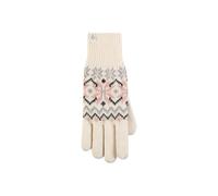 SOCKSHOP Heat Holders Women's 1 Pack Avens Patterned Gloves in Cream | Size: Medium/Large SOCKSHOP Heat Holders Cream M/L