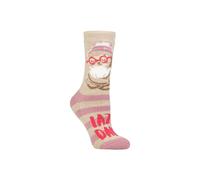 SOCKSHOP Heat Holders Women's 1 Pair Fun Feet Lite Thermal Socks in Light Beige | Size: 4-8 SOCKSHOP Heat Holders Light Beige 4-8
