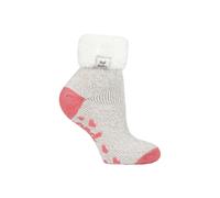 Womens Thermal Socks Lounge Feather Turn Over Cuff Warm Cosy 1 Pair Heat Holders