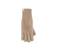 SOCKSHOP Heat Holders Women's 1 Pair Tampere Centre Cable Gloves in Beige | Size: S/M SOCKSHOP Heat Holders Beige S/M