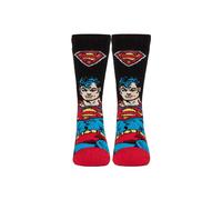 SOCKSHOP Kids 1 Pair Heat Holders DC 1.6 TOG Lite Superman Thermal Socks in Black | Size: 9-12 SockShop Black 9-12