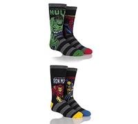 SOCKSHOP Kids 4 Pair Marvel Comics Mix Hulk, Spiderman, Ironman & Wolverine Socks Assorted 9-12
