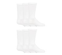 SockShop Kids Bamboo School Socks - Boys Girls Plain Striped Breathable, Soft, Cooling Socks Comfort Cuff Smooth Toe Seams 6 Pairs White 4-5.5 Kids (13-14 Years)