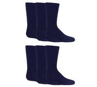 SockShop Kids Bamboo School Socks - Boys Girls Plain Striped Breathable, Soft, Cooling Socks Comfort Cuff Smooth Toe Seams 6 Pairs Navy 9-12 Kids (4-7 Years)