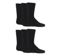 SockShop Kids Bamboo School Socks - Boys Girls Plain Striped Breathable, Soft, Cooling Socks Comfort Cuff Smooth Toe Seams 6 Pairs Black 9-12 Kids (4-7 Years)
