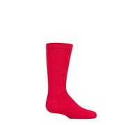 SockShop Kids’ Bamboo Socks with Comfort Cuff and Hand Linked Toes, Plain Bright Solid Striped Colours, Soft and Breathable, 1 Pair Pack - Red 4-5.5 Kids
