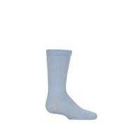 SockShop Kids’ Bamboo Socks with Comfort Cuff and Hand Linked Toes, Plain Bright Solid Striped Colours, Soft and Breathable, 1 Pair Pack Pale Blue 4-5.5