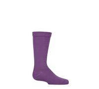 SockShop Kids’ Bamboo Socks with Comfort Cuff and Hand Linked Toes, Plain Bright Solid Striped Colours, Soft and Breathable, 1 Pair Pack Purple 4-5.5
