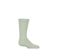 SockShop Kids’ Bamboo Socks with Comfort Cuff and Hand Linked Toes, Plain Bright Solid Striped Colours, Soft and Breathable, 1 Pair Pack Sage 4-5.5
