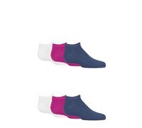 SockShop Kids Bamboo Trainer Socks - Boys & Girls, Plain, Soft & Breathable with Smooth Toe Seams 6 Pair Multipack Ages 1-14 Years White Denim Pink 9-12 (4-7 Years)