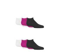 SockShop Kids Bamboo Trainer Socks - Boys & Girls, Plain, Soft & Breathable with Smooth Toe Seams 6 Pair Multipack Ages 1-14 Years Black Pink White 12.5-3.5 (8-12 Years)