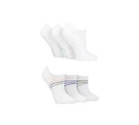 SockShop Ladies Assorted Sock Styles - Regular Calf Crew, No Shows and Ankle Length Soft Breathable Bamboo Plains & Patterns Size 4-8 6 Pair Multipack No Show White Stripe 4-8