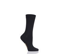 SockShop Ladies Colour Burst Vibrant Bamboo Socks with Smooth Toe Seams Pack of 1 Back In Black 4-8