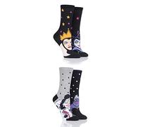 SockShop Ladies Disney Villains Ursula, Evil Queen, Maleficent and Cruella De Vil Socks Pack of 4 Assorted 4-8