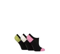 SockShop Ladies Half Cushioned Soft Breathable Bamboo No Show Trainer Socks Multipack of 3 Pairs with Arch Support Everyday Wear (UK, Numeric, 4, 8, Regular, Regular, Black Contrast)