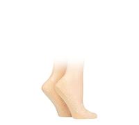 SockShop Ladies Lace Shoe Liners Pack of 2 Nude 4-8