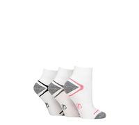 SockShop Ladies Performance Sport Cushioned Ankle Socks Pack of 3 in sizes 4-8 Assorted Colours Perfect for Sports and the Gym White 4-8
