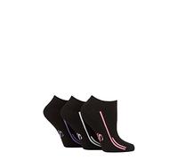 SockShop Ladies Performance Sport Cushioned Trainer Socks Pack of 3 in sizes 4-8 Assorted Colours Perfect for Sports and the Gym Black 4-8