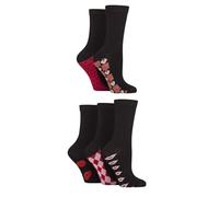 SockShop Ladies Soft Bamboo Socks - Womens, Breathable, Cooling, Plain, Patterned & Striped in a 5 Pair Multipack Size 4-8 (UK, Numeric, 4, 8, Regular, Regular, Patterned Sole Locked in Love)