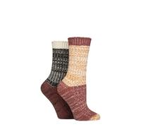 SockShop Ladies Velvet Soft Chunky Rib Boot Socks Pack of 2 Size 4-8 For Walking, Hiking & Outdoors (UK, Numeric, 4, 8, Regular, Regular, Cinnamon)