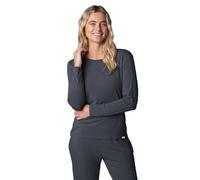SockShop Lazy Panda Ladies’ Bamboo Loungewear Selection, Tops, Vests, Shorts and Bottoms in Plains and Stripes, Sizes 10 to 16, Soft and Breathable, Pack of 1 Charcoal Long Sleeved Top 16