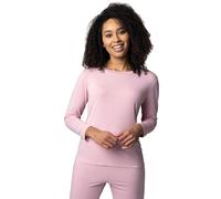 SockShop Lazy Panda Ladies’ Bamboo Loungewear Selection, Tops, Vests, Shorts and Bottoms in Plains and Stripes, Sizes 10 to 16, Soft and Breathable, Pack of 1 Pale Pink Long Sleeved Top 12