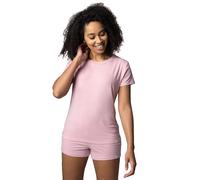 SockShop Lazy Panda Ladies’ Bamboo Loungewear Selection, Tops, Vests, Shorts and Bottoms in Plains and Stripes, Sizes 10 to 16, Soft and Breathable, Pack of 1 Pale Pink T-Shirt 16