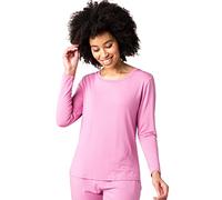 SockShop Lazy Panda Ladies’ Bamboo Loungewear Selection, Tops, Vests, Shorts and Bottoms in Plains and Stripes, Sizes 10 to 16, Soft and Breathable, Pack of 1 Pink Long Sleeved Top 14