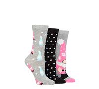 SockShop Lazy Panda Ladies Christmas Bamboo Socks Pack of 3 Christmas Gnomes 4-8