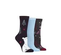 SockShop Lazy Panda Ladies Christmas Bamboo Socks Pack of 3 Polar Bears 4-8