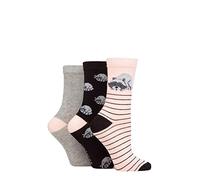 SockShop Lazy Panda Ladies Novelty Bamboo Socks Pack of 3 Racoon 4-8