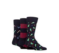 SockShop Lazy Panda Mens Christmas Bamboo Socks Pack of 3 Trees/Candy Canes 7-11