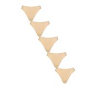 SockShop Lazy Panda Women’s Bamboo Thongs - 5 Pair Soft Breathable Lightweight Stretch Underwear, Comfortable Everyday Seamless Feel Knickers, UK Sizes 8-18 Nude UK 18