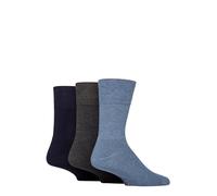 SockShop Men’s 3 Pair Gentle Grip Bamboo Leisure Socks - Cushioned Foot, Soft Breathable Comfort Top, Non Binding Everyday Work or Casual Socks, UK 6-11 Navy/Charcoal/Denim