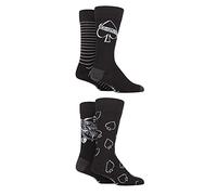 SockShop Men’s Motorhead Exclusive Rock and Heavy Metal Gift Boxed Cotton Socks Pack of 4 Assorted Fun Designs in Black 12-14