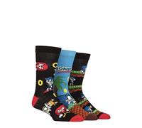 SockShop Men’s Sonic the Hedgehog Cotton Socks - 3 Pack Gaming Character Designs, Soft Breathable Fit, Retro Gift Idea for Fans and Players, Size 6-11 & 12-14 Assorted 6-11