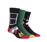 SockShop Mens 3 Pair Just For Fun Stockings and Fire Place Christmas Design Novelty Socks 6-11 Mens Black/Green